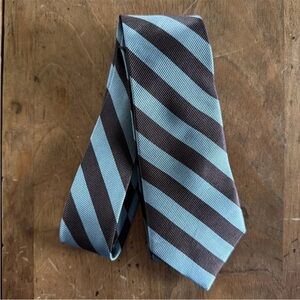 J. Crew Crewcuts Silk Tie Blue Brown Striped L/XL 50”